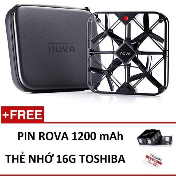 Flycam mini Rova Camera 12 MP,Fullhd 60 fps kèm 2 pin,dock sạc usb ,kèm thẻ nhớ 16G - (Black)