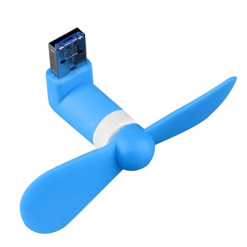 Bảng giá TỐT Di Động OTG Mini Micro USB Gió Lớn Quạt Làm Mát Cho Điện Thoại Máy Tính Để Bàn Laptop màu xanh-quốc tế Phong Vũ