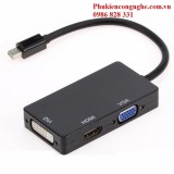 HMDI Converter Mini 1080P Display Port Thunderbolt to DVI VGA HDMI 3 in 1 Converter Adapter for Laptop - intl