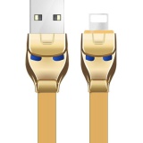 Hoco - dây cáp sạc apple lightning - u14 - có đèn led - mặt nạ steel man - 1.2m