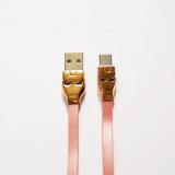 Hoco - dây cáp sạc type c usb u14 - có đèn led - mặt nạ steel man - 120cm