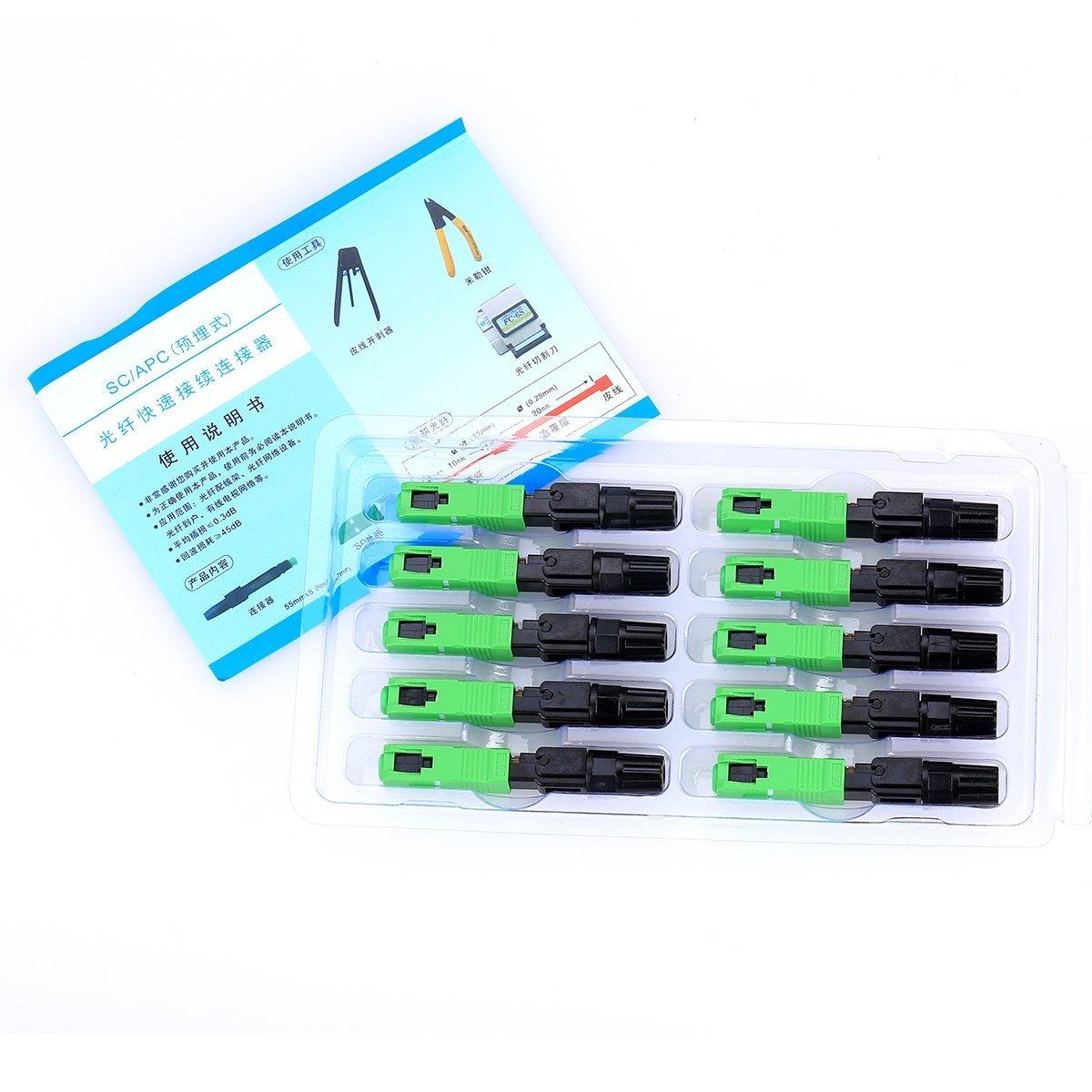 [HCM]Hộp 10 bộ đầu kết nối quang nhanh SC/APC Fast Connector