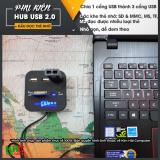 Hub chia 1 cổng USB thành 3 cổng kiêm đầu đọc thẻ nhớ (Đen)
