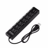 Hub chia cổng USB thành 7 cổng có công tắc đen