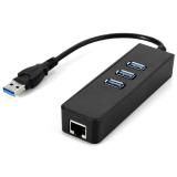 Hub usb 1 to 3 usb chuẩn 3.0 + 1 cổng Lan gigabit Ethernet (đen)