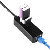 Hub usb 1 to 3 usb chuẩn 3.0 + 1 cổng Lan gigabit Ethernet (đen)
