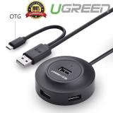 HUB USB 2.0 4 cổng có chức năng OTG UGREEN 20278 (đen)