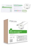 Hub USB 4 cổng 2.0 Ugreen + Micro USB hỗ trợ OTG (Trắng) 20271