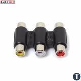Jack kết nối tín hiệu 3 đầu RCA(Đen)