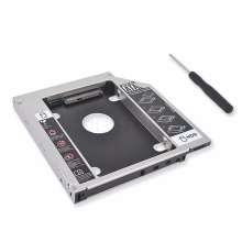 Khay nâng cấp/lắp thêm ổ cứng cho Laptop qua khe lắp CD/DVD 9.5mm (Caddy HDD/SSD SATA) (Đen bạc)(Not Specified)