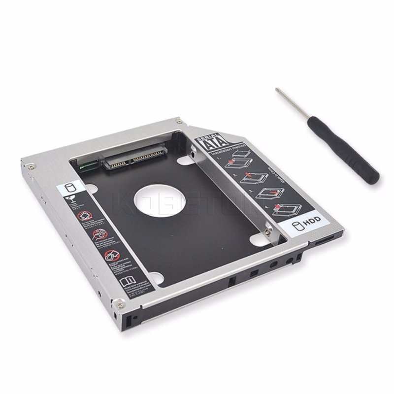 Bảng giá Khay nâng cấp/lắp thêm ổ cứng cho Laptop qua khe lắp LOẠI DÀY CD/DVD 12.7mm (Caddy HDD/SSD SATA) (Đen bạc)(Not Specified) Phong Vũ