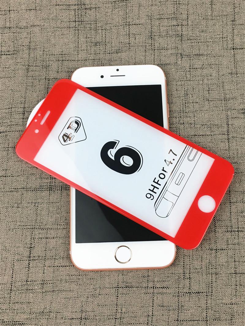 Kính cường lực Full màn hình 4D cho iPhone 6 / 6S (đỏ)