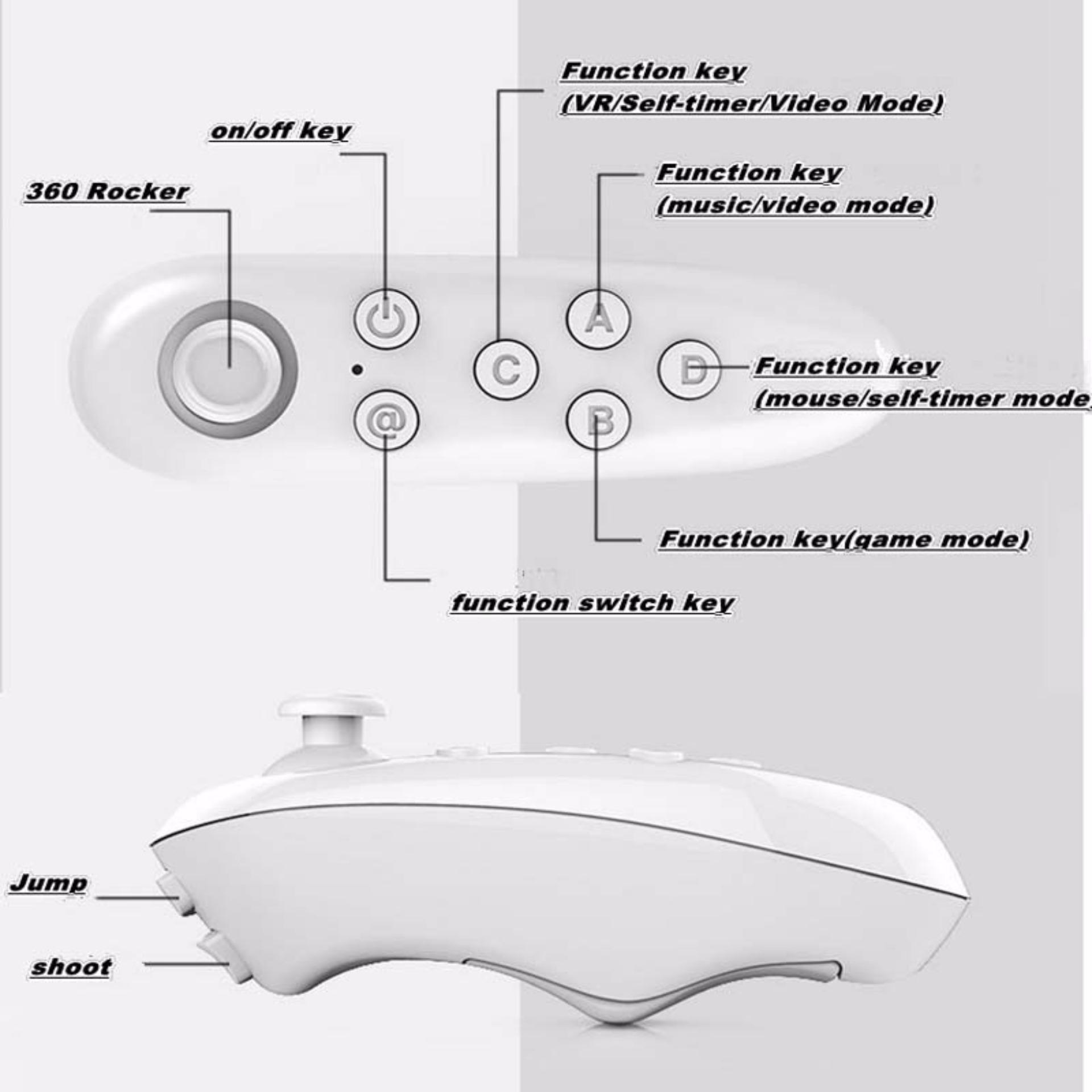 [HCM]Kính thực tế ảo VR Box phiên bản 2 (Trắng) + Tặng 1 tay cầm chơi game bluetooth và 1 bút cảm ứng