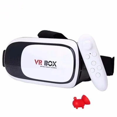 Kính thực tế ảo VR Box phiên bản 2 (Trắng) và tay cầm chơi game tặng 1 đế hít hình con heo