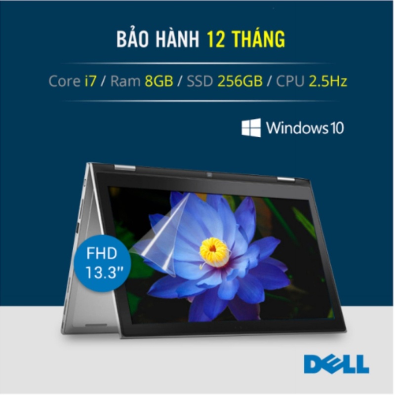 Laptop Dell Inspiron 5378 i7 7500U 256GB 8GB 13.3 FHD TOUCH  bảo hành dell toàn quốc (Xám) – Hàng nhập khẩu