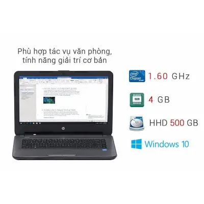 Laptop hp 14 am065tu N 3710 Ram 4G hdd 500gb Nhập Khẩu Nhật giá rẻ tặng túi và chuột