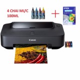Máy in Canon 2770 gắn tiếp mực ngoài + 4 chai mực đổ