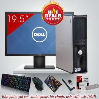 máy tính đồng bộ dell optiplex 760 sff + màn hình dell 19.5 inch (core 2 duo e8400, ram 8gb, hdd 1tb) + quà tặng - hàng nhập khẩu