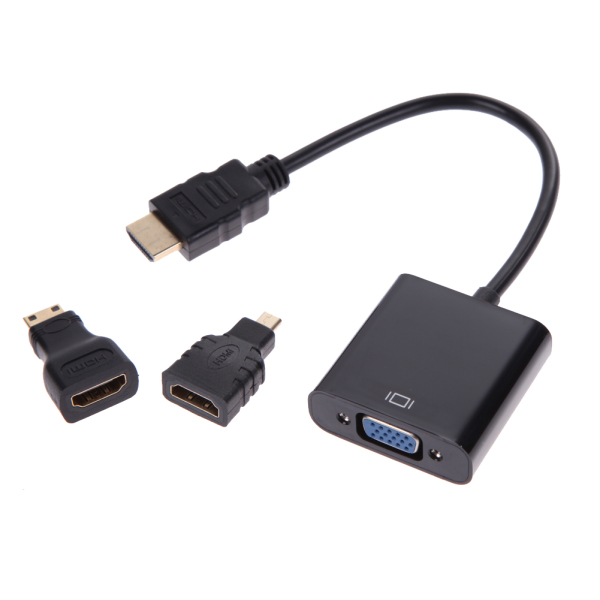 Micro HDMI / Mini HDMI / HDMI to VGA Adaptor (Black) - intl