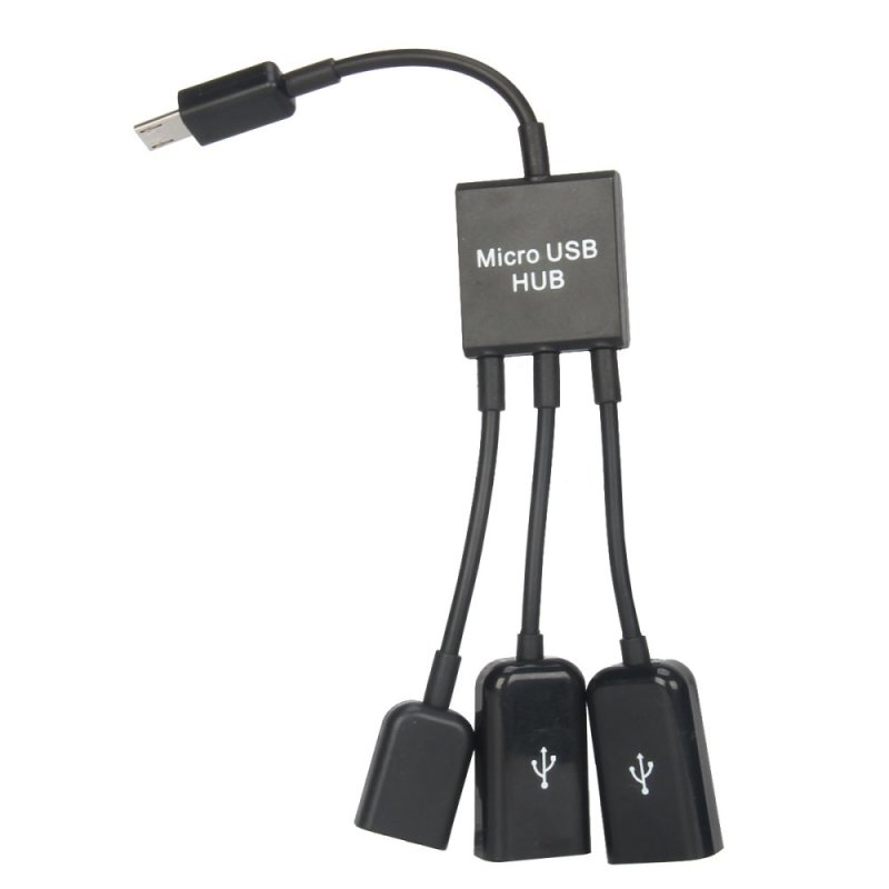 Bảng giá Micro USB Đực sang 2 Cổng USB 2.0 Nữ + 1 Micro USB Nữ HUB Sạc-Đen- quốc tế Phong Vũ