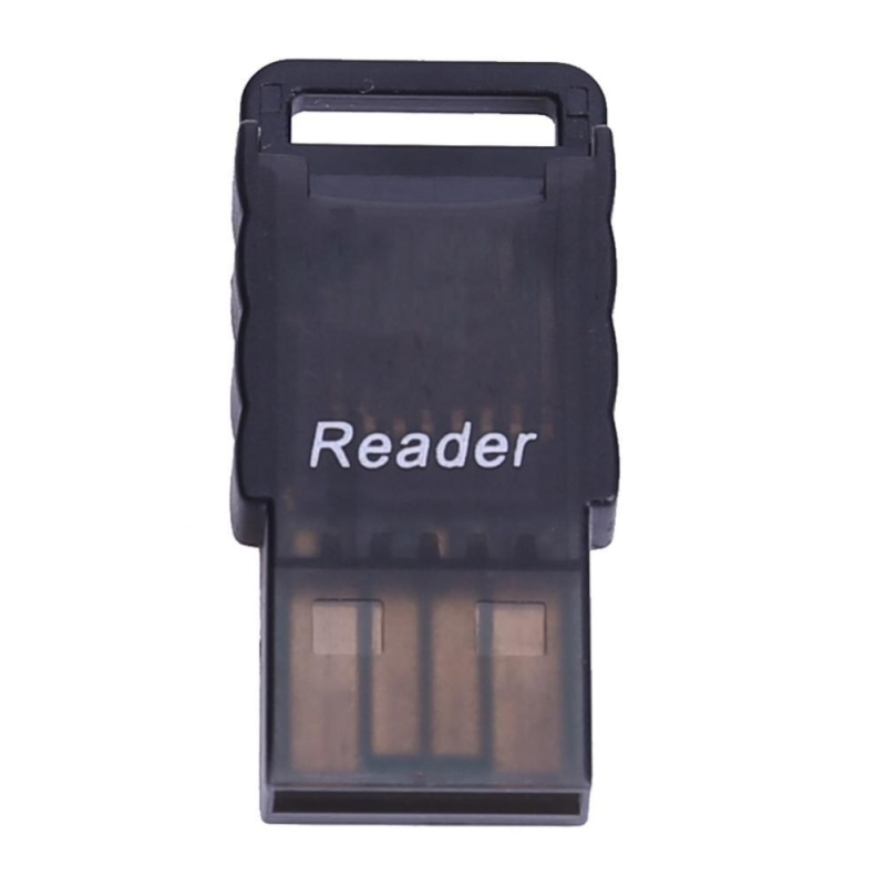Mini Portable Micro SD to USB 2.0 TF Memory Card Adapter Reader(Black) - intl(Đen)