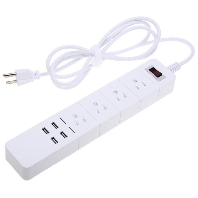 Bảng giá Multifunction 4 Outlets 4 High Power 2.4A USB Port Smart Charging Power Bar WHITE - intl Phong Vũ