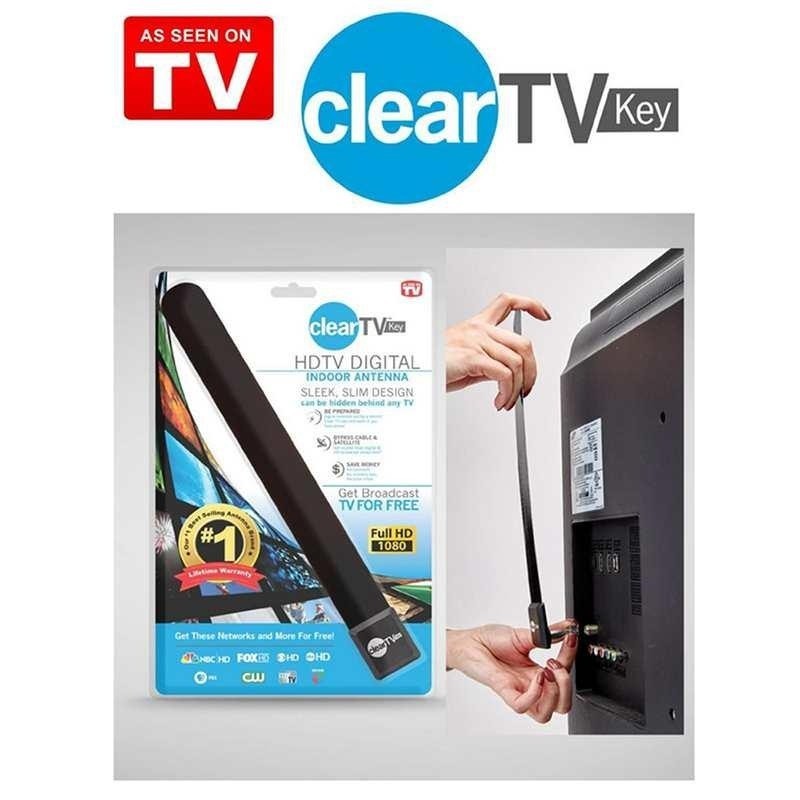 New Clear TV Key HDTV FREE TV Digital Indoor Antenna Ditch Cable Black Indoor - intl