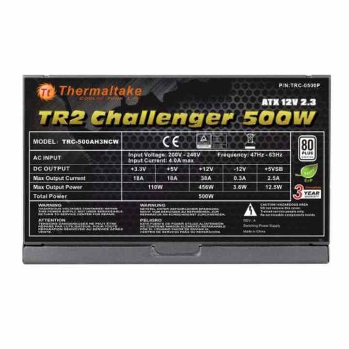 Nguồn máy tính Thermaltake TR2 500W A.PFC 80Plus Bronze (TR2-500P)