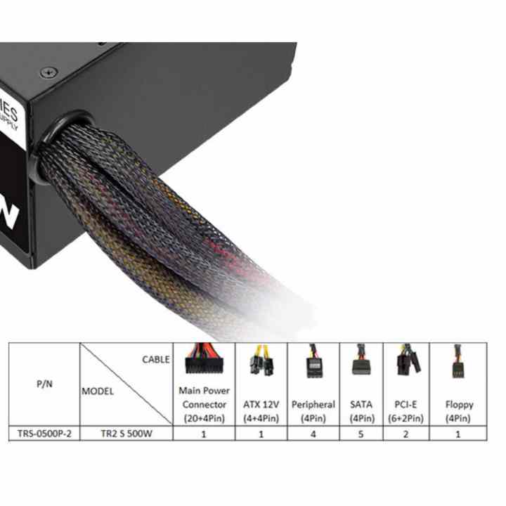 Nguồn máy tính Thermaltake TR2 500W A.PFC 80Plus Bronze (TR2-500P)