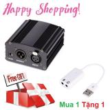 Nguồn Phantom 48v cho Micro Condenser cao cấp Tặng kèm Usb sound dây SR20