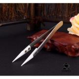 Nhíp sứ trắng, nhíp gốm chịu nhiệt độ nóng, cứng bền khỏe, cán cầm bằng thép không gỉ, dày dặn Gắp Linh Kiện Điện Tử Chống Nhiễm Từ