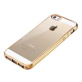 Ốp lưng dẻo Fashion Case cho iPhone 5/ 5S/ 5SE (Trong suốt viền vàng đồng)