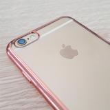 Ốp lưng dẻo Fashion Case cho iPhone 6/ 6S (Trong suốt viền vàng hồng)