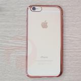 Ốp lưng dẻo Fashion Case cho iPhone 6/ 6S (Trong suốt viền vàng hồng)