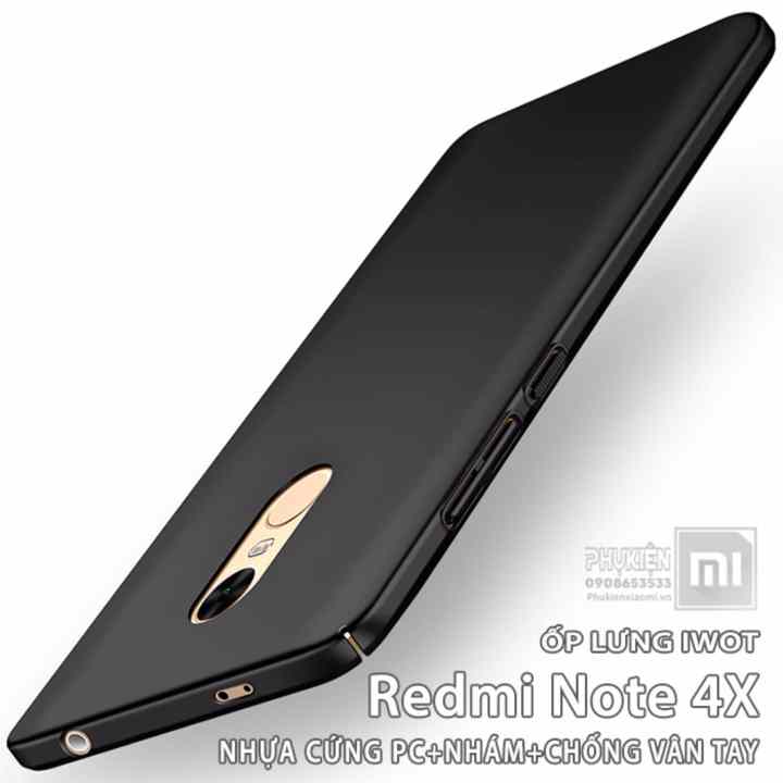 Ốp lưng dùng cho Redmi Note 4X - iWot nhựa PC cứng - nhám, chống vân tay