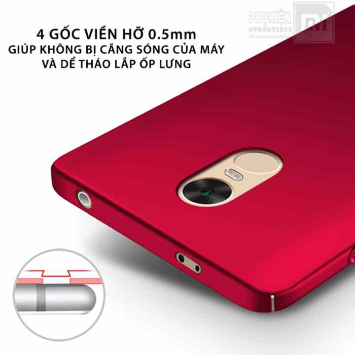 Ốp lưng dùng cho Redmi Note 4X - iWot nhựa PC cứng - nhám, chống vân tay