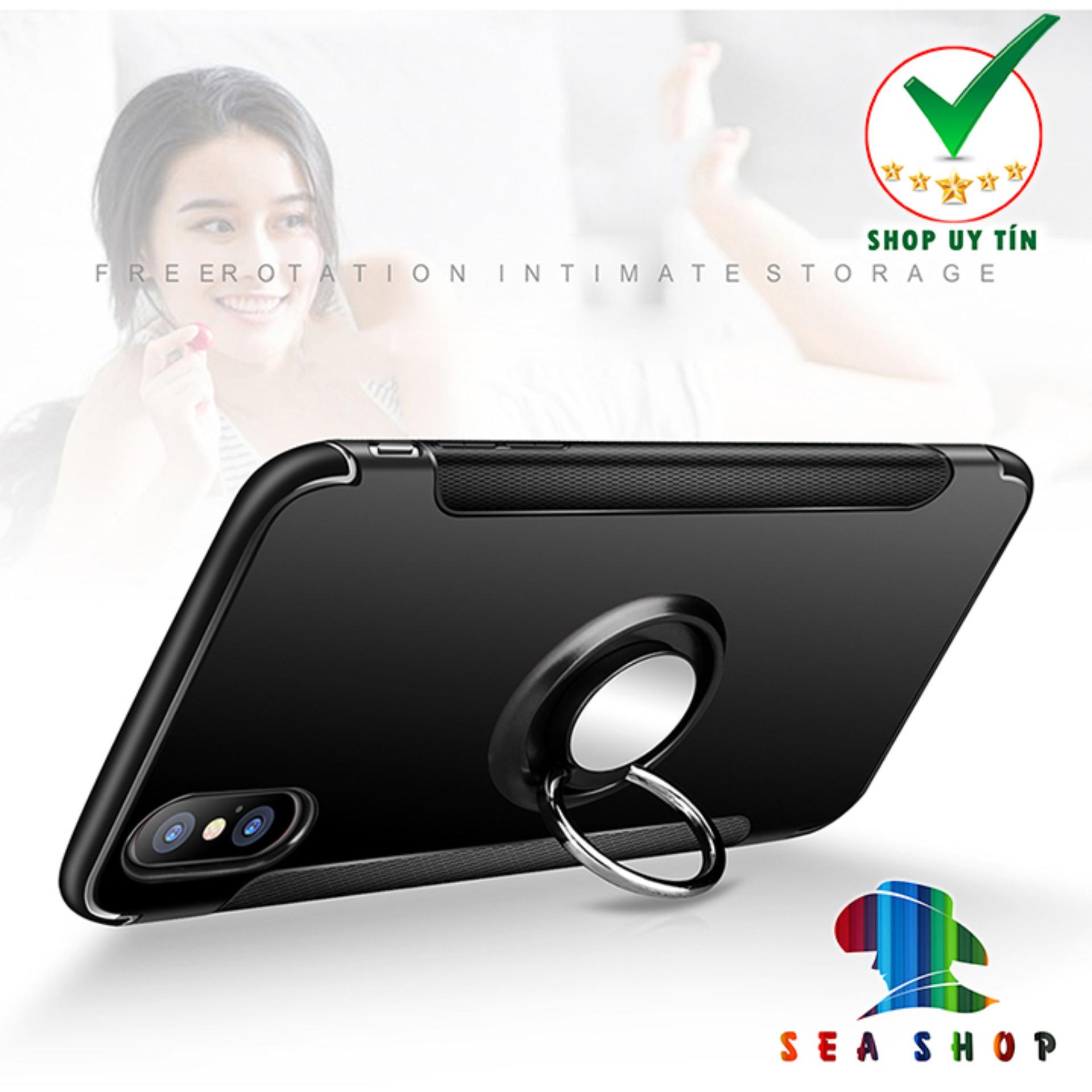 Ốp lưng iPhone X / iPhone 10 chống sốc kèm iRing cao cấp (đen)