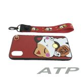Ốp lưng mèo thần tài giả da cho iPhone X  (Đỏ)