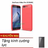 Ốp lưng phay xước cho Zenfone 4 Max Pro ZC554KL, tặng kính cường lực