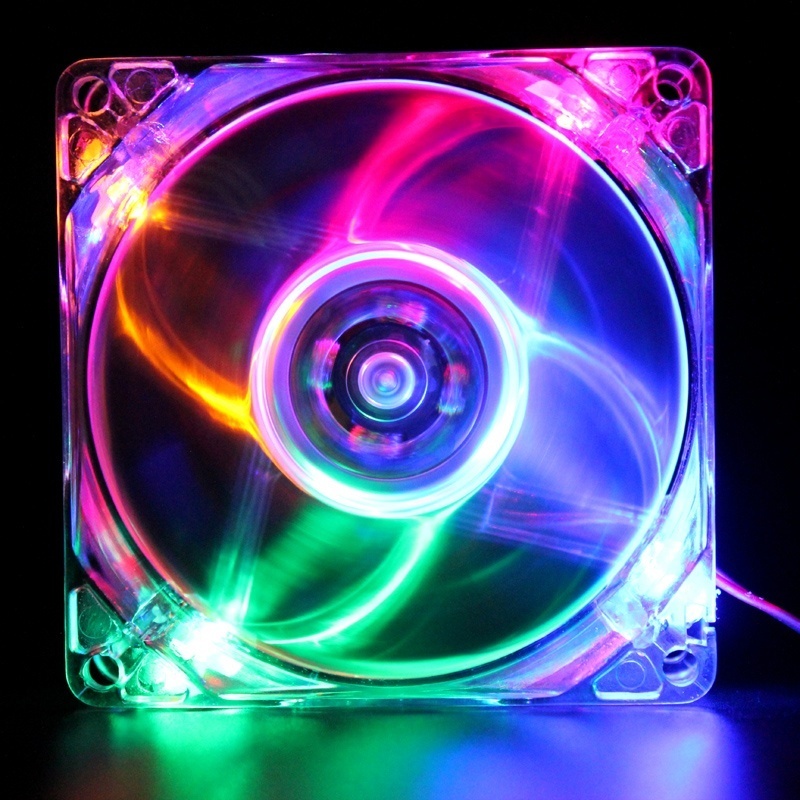 Máy tính máy tính quạt ốp lưng làm mát đơn vị fan 8 cm có đèn LED khung xe quạt 8*8*2.5 cm-quốc tế