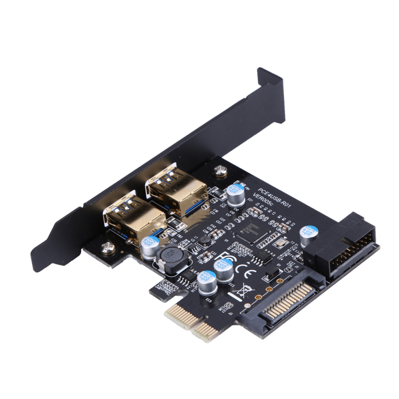 Thẻ Mở Rộng PCI-E sang 2 cổng PCI USB 3.0 19-Pin Nối nguồn (Quốc Tế)