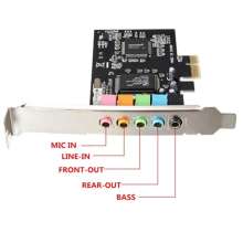 PCI Express x1 PCI-E 5.1ch CMI8738 Chipset Audio Digital Sound Card - intl