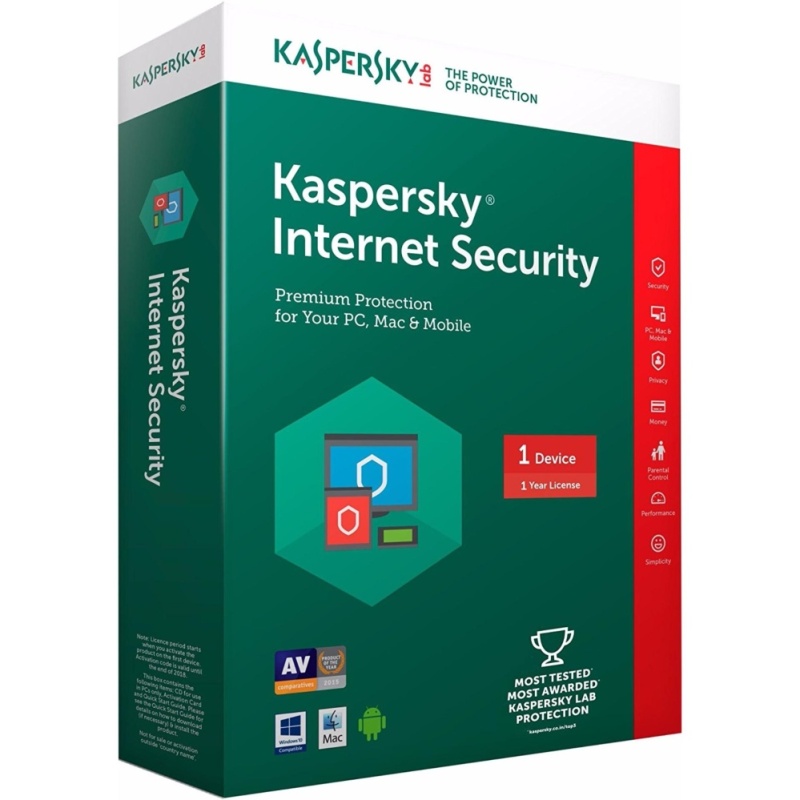 Bảng giá Phần mềm diệt Virus Kaspersky Internet Security 1PC 2017 Phong Vũ
