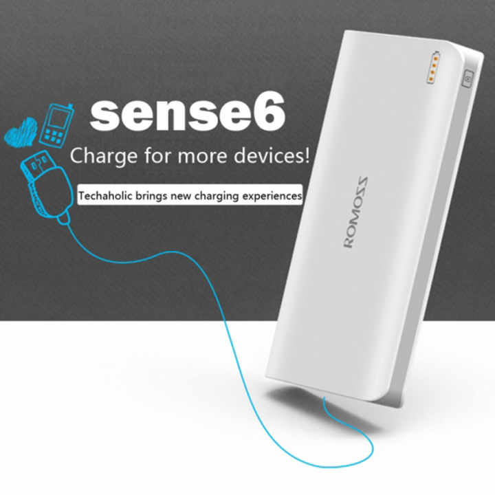 Pin sạc dự phòng Romoss SENSE 6 20.000mAh (Trắng) - Hãng phân phối chính thức