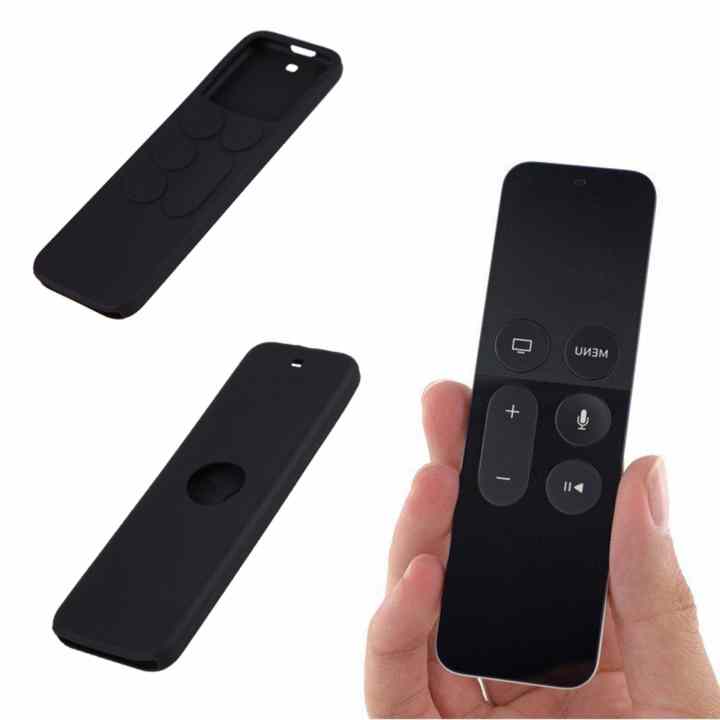 Vỏ Silicone Bảo Vệ Chống Bụi Dành Cho Remote Điều Khiển Apple TV 4 (Đen) – Quốc Tế