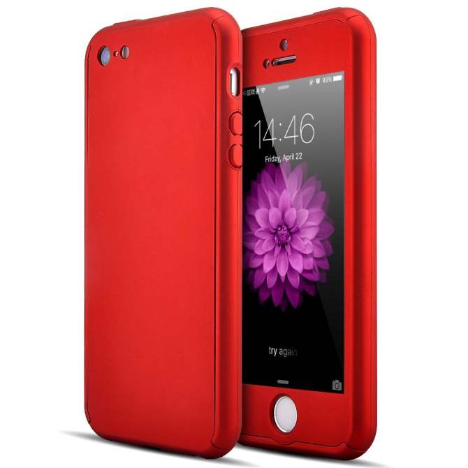 Roybens Full Body Protect Slim Case with Tempered Glass for iPhone 5/5S/SE