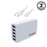 Sạc Energizer 5 cổng USB 25W EU (Trắng)