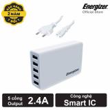 Sạc Energizer 5 cổng USB 25W EU (Trắng)