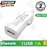 Sạc ô tô cao cấp Energizer 1 cổng USB 1A - DCA1AC