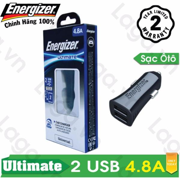 Sạc Ô tô cao cấp Energizer UL 2 cổng USB 4.8A - DCA2DUBK3